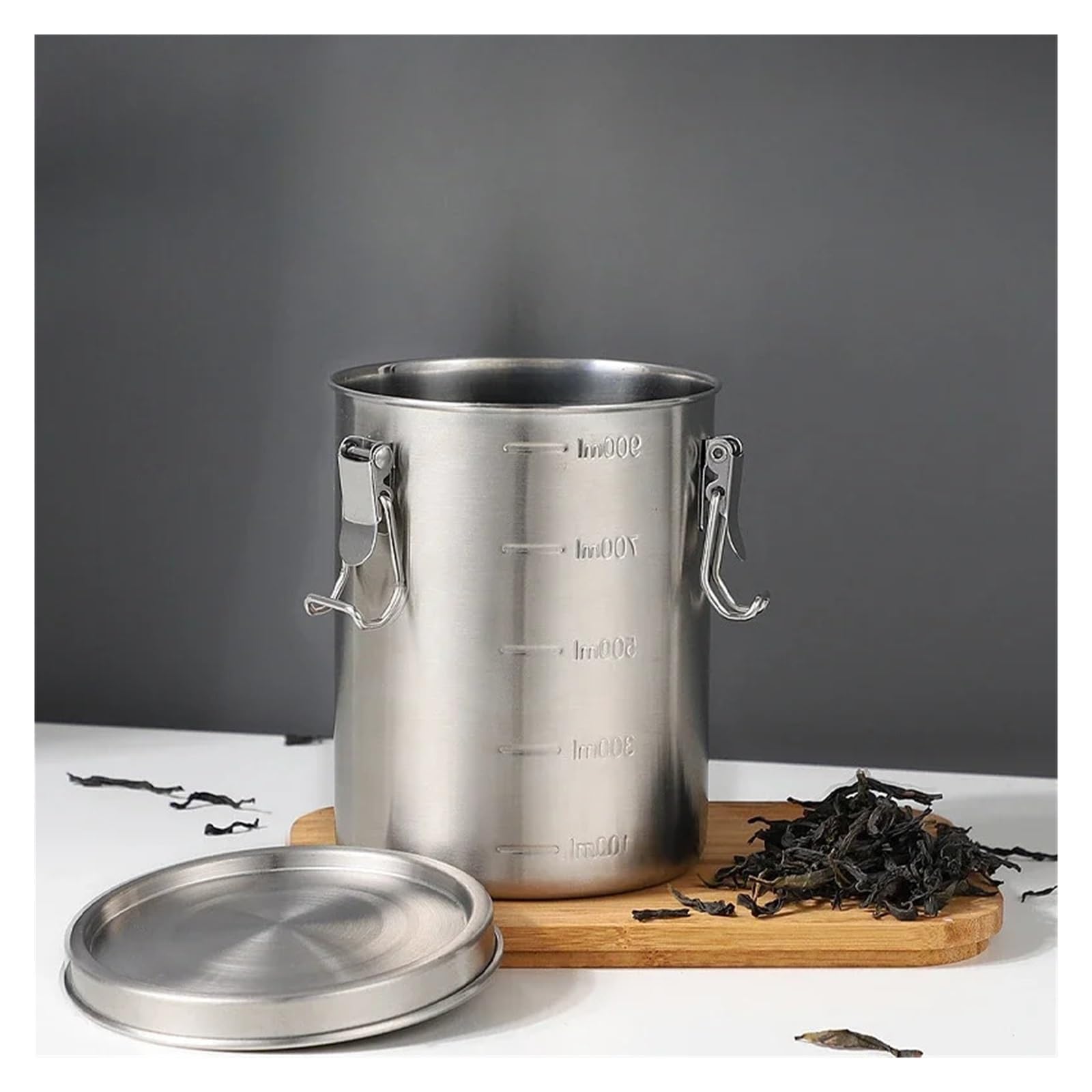 Luftdichter Lebensmittelbehalter aus Edelstahl, versiegelter Behalter | Hermetischer Behalter fur Tee, Vollkorn und Kaffeebohnen, moderner Stil(2500ml)