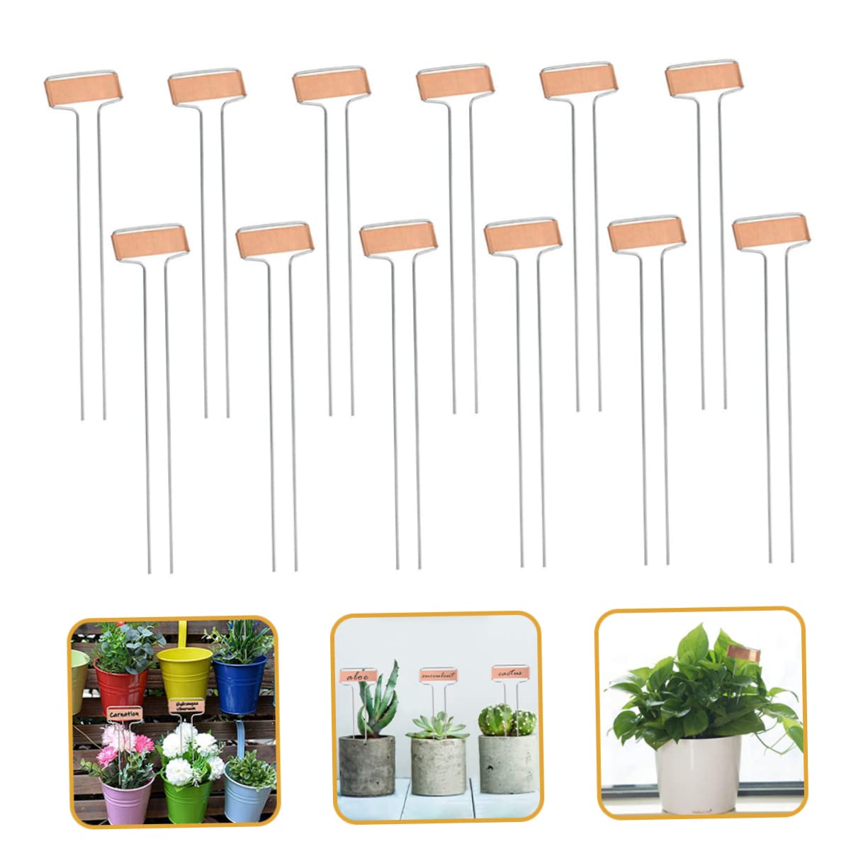Etichette Pezzi da Piante Rame Giardino 20 Metallico | Design a Due Piedi, Riutilizzabili e Facili da Scrivere, per Ortaggi e Vaso