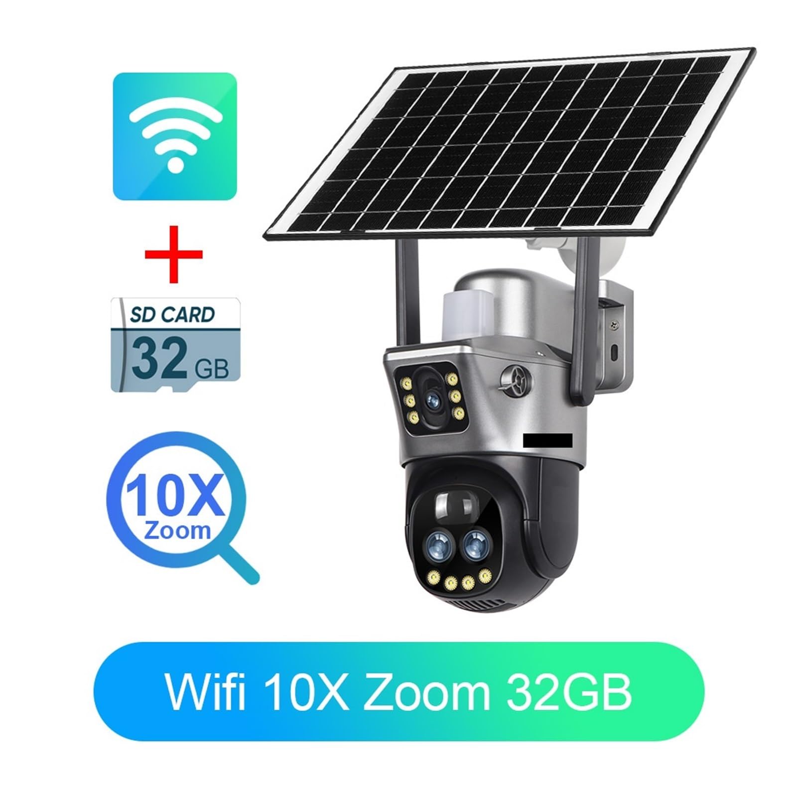 Caméra Solaire à Double Objectif 8MP 4K 4G WiFi