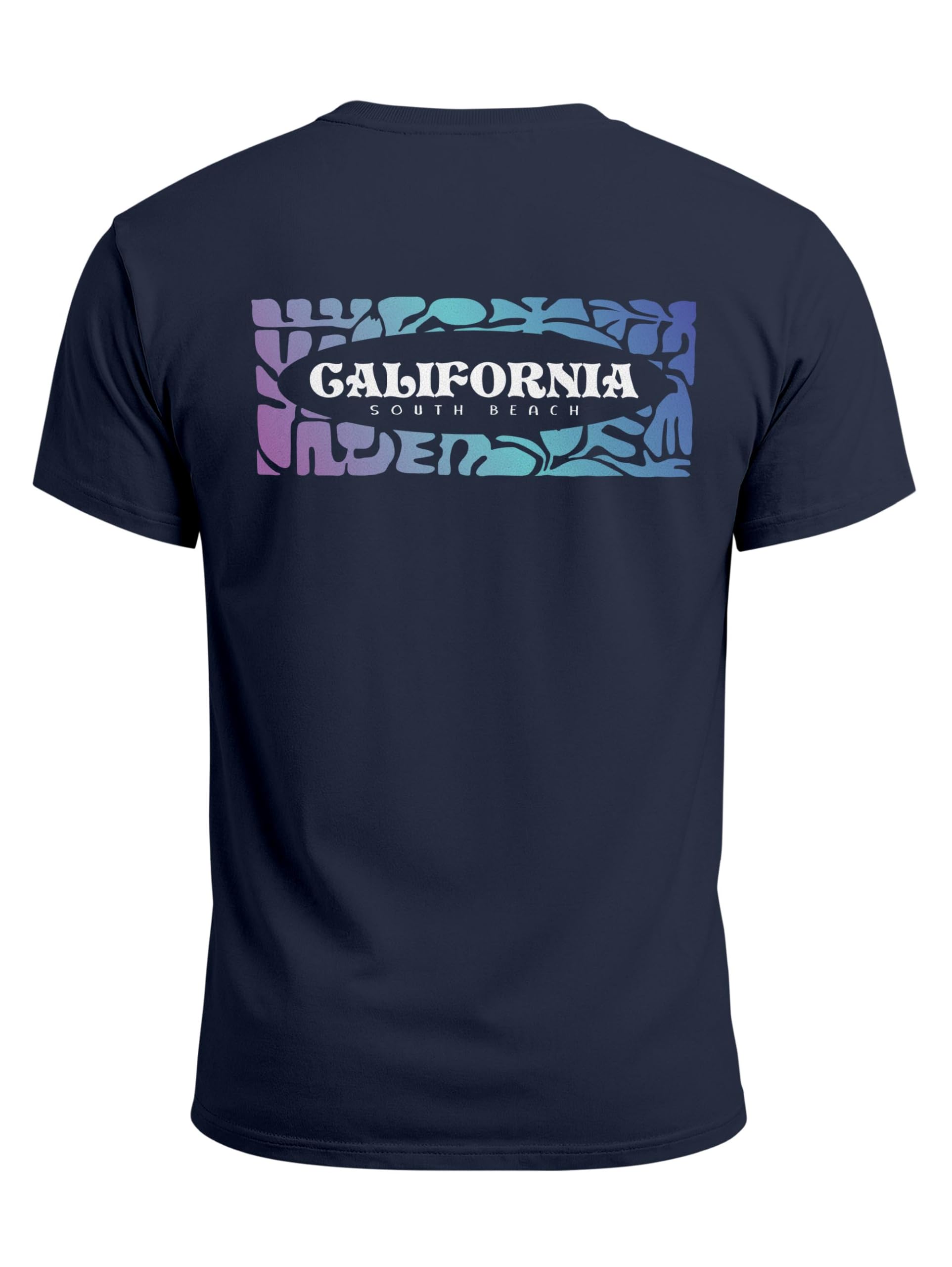 Neverless Backprint - Maglietta da uomo con scritta California, stampa sul petto, stile streetstyle estivo, alla moda