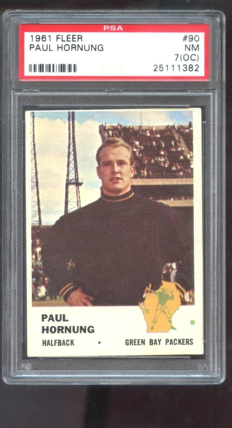 1961 Fleer #90 Paul Hornung PSA 7 (OC) Graded Football Card Green Bay Packers