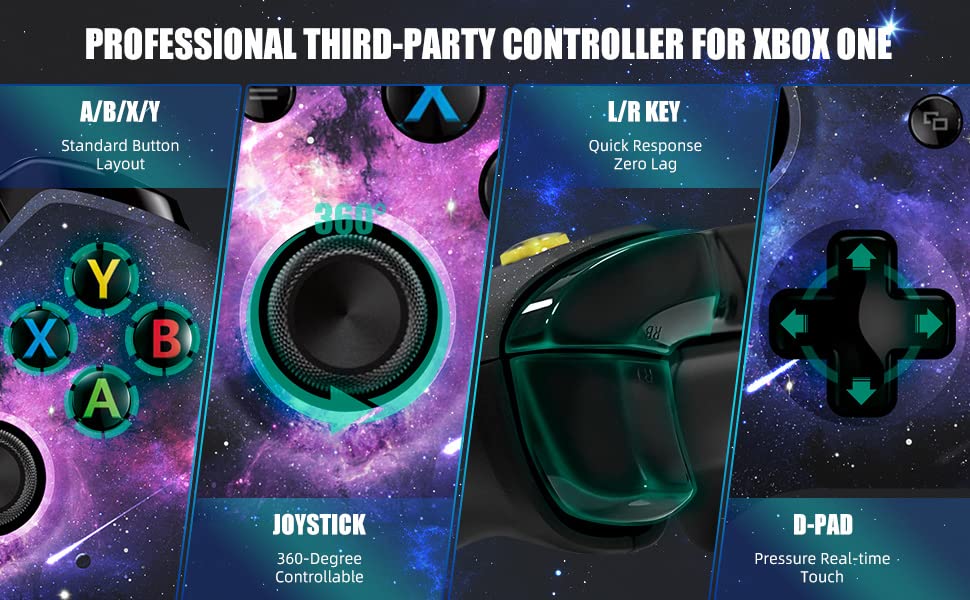 Miniatura 7 de FYSIKA Wireless Custom Controller Compatible with Xbox OneXbox Series XXbox Series SWindowsAndroidPC Gamepad Nebula Design with Enhanced