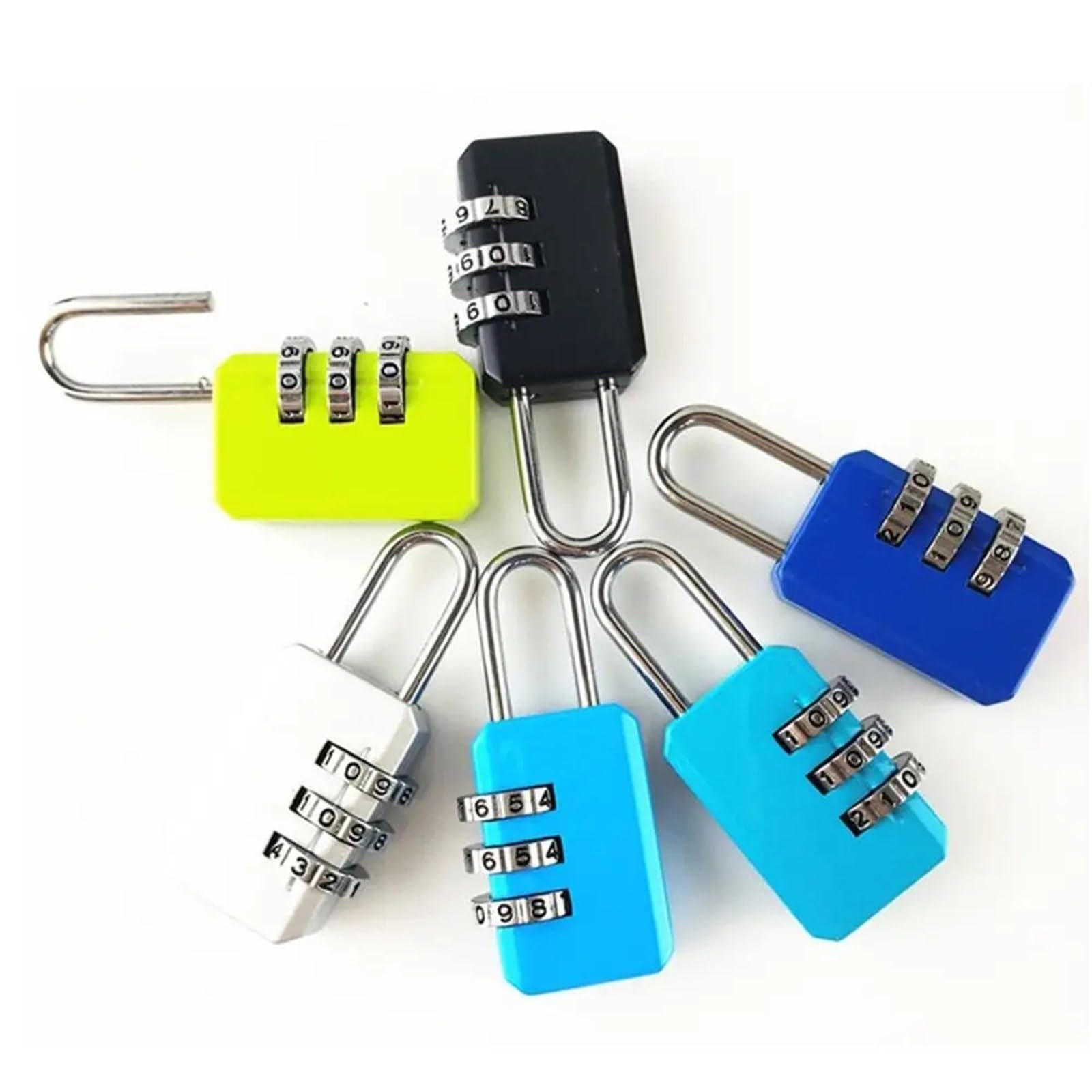 Lucchetto con codice di combinazione a 3 cifre Mini portatile Zaino Lucchetto con cerniera Lucchetto da viaggio Lucchetto for bagagli Armadietto for dormitorio Blocco password di sicurezza 1 pz(Black)