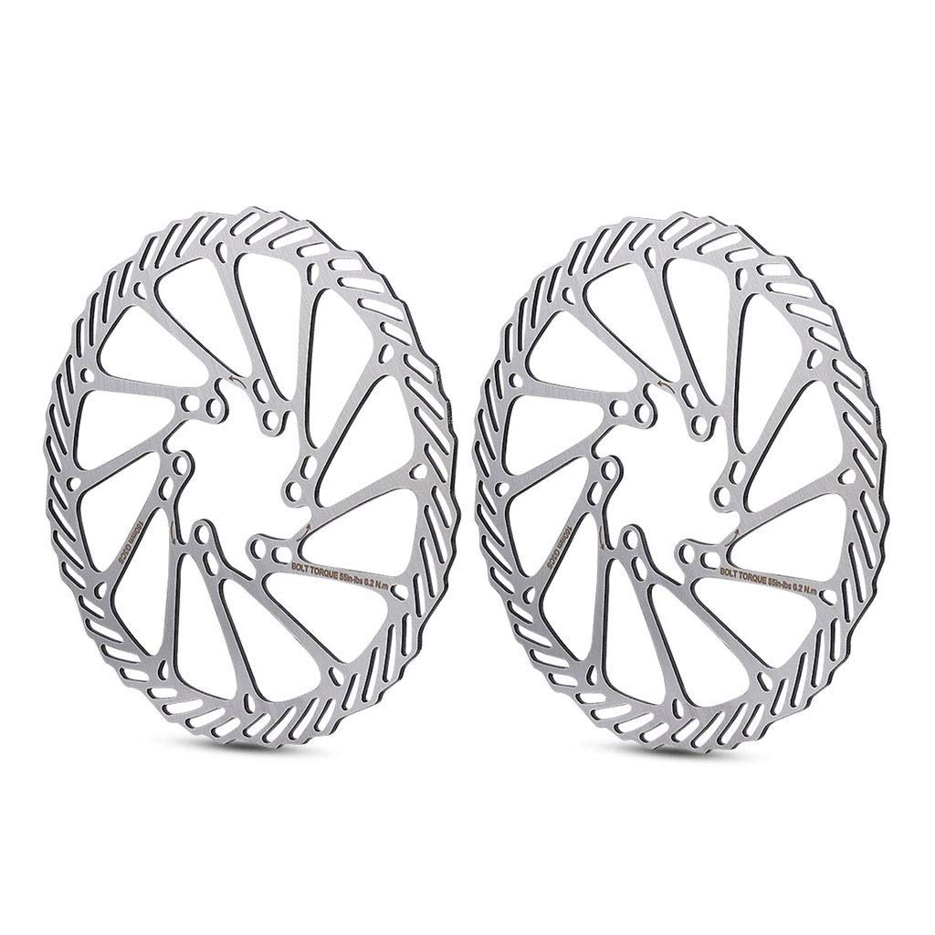 Rotore del Freno a Disco per Bici da MTB 160 mm 2 Pezzi Interasse 44 mm Incisione CNC Argento - 110 g Antiossidazione