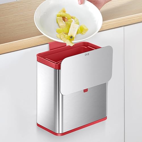Miniatura 8 de EKO Cubo de compost de cocina de acero inoxidable con cubo interior extraíble y compartimento desodorante, cubo de basura de cocina de 7 l1.85