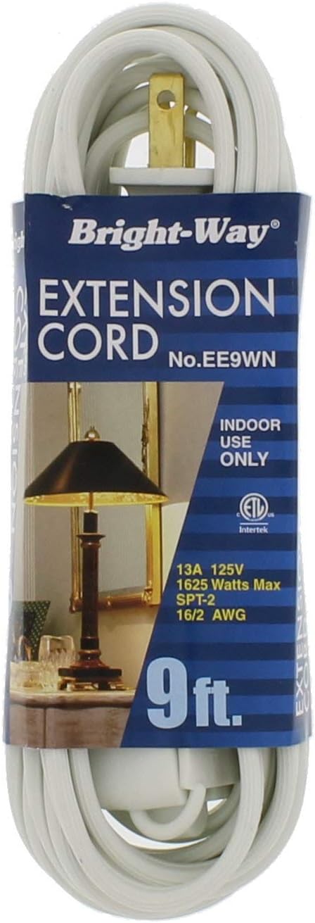 Bright-Way EE9WN Extension Electrical Cord, White