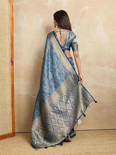 DOI MOI teal maheshwari silk saree – image 6