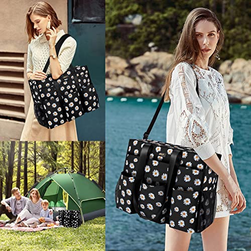 Image of IBFUN Utility Tote Bag with 24 Pockets, Large Teacher Tote for Women with Laptop Compartment, Travel Tote Bag with Zip Top