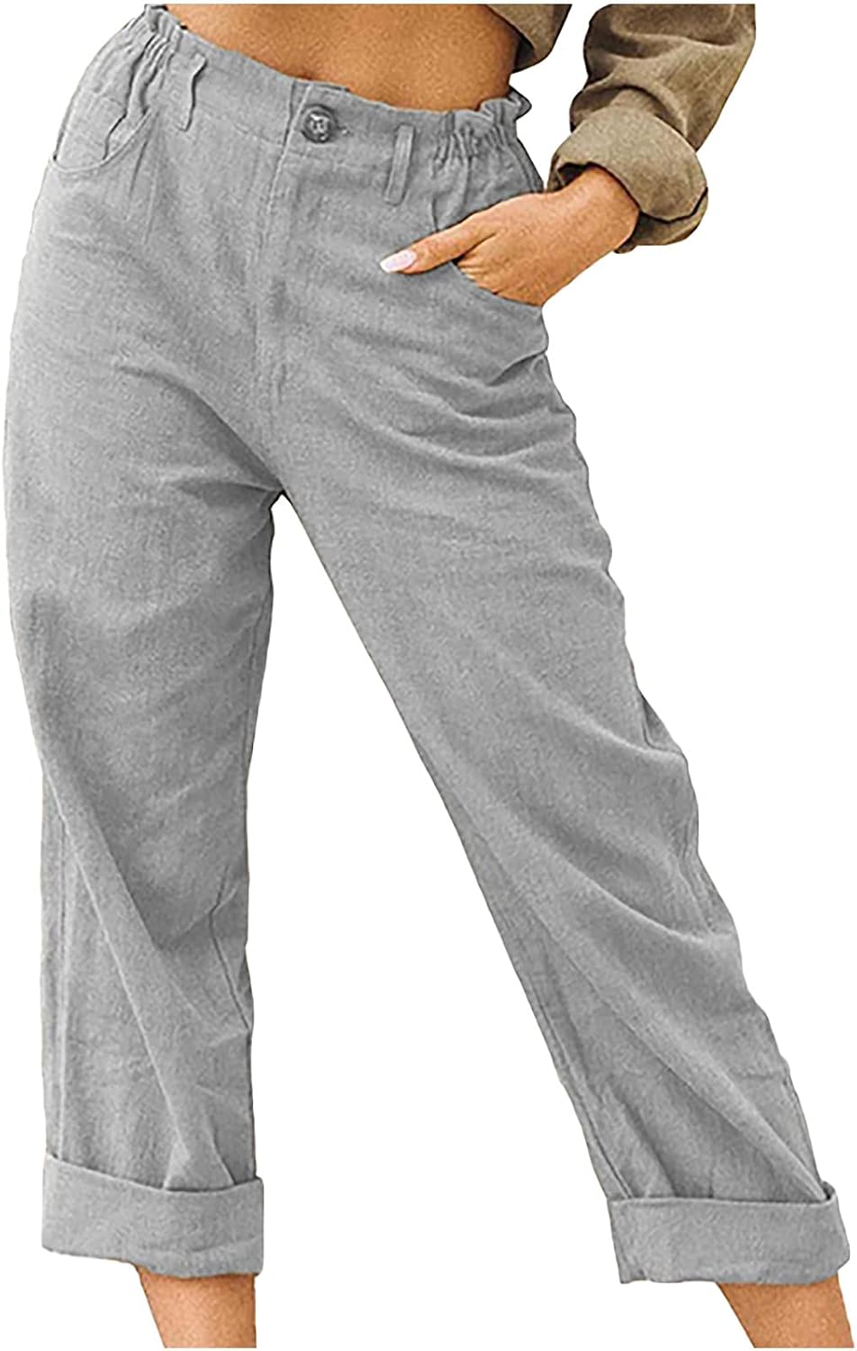 RFNIU Womens High Waisted Pants Casual 