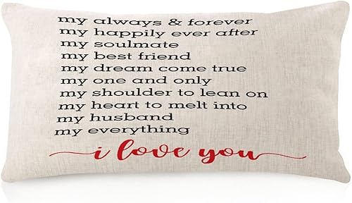 Elegant Body Pillow Case Cover 12x20 My Always & Forever My Happily Ever After My Soulmate Home Decoration Bedding Throw Pillow Valentine's Day