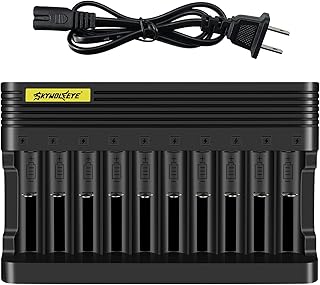 18650 Battery Charger 10 Bays Universal Charger for Flashlight Headlamp Battery 3.7v Li-ion Rechargeable Batteries 26650 14500 16340 18500 10440 18350 17670 18650 Charger