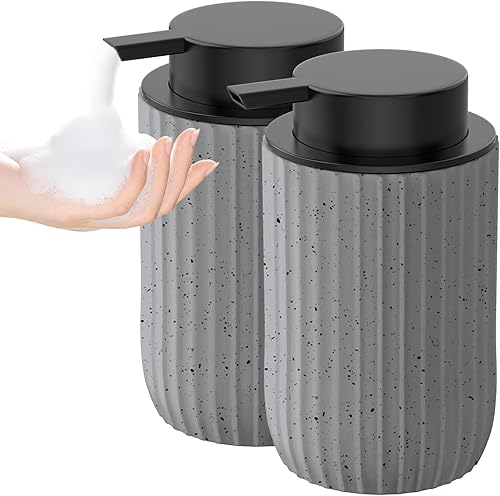 Miniatura 14 de Dispensador de jabón de manos de espuma de cerámica, dispensadores de jabón de baño de 12 onzas, dispensador de loción para cocina, dispensador de