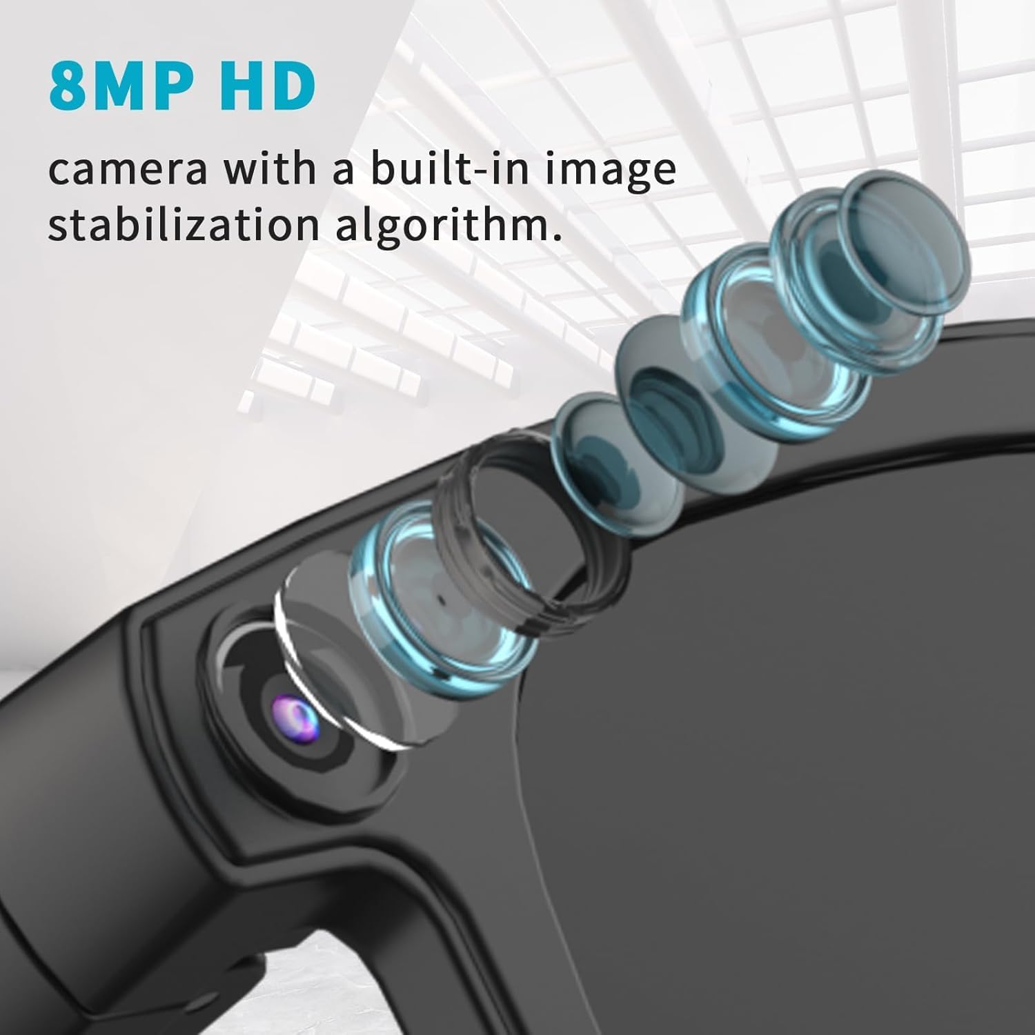 AI Smart Glasses with Camera, 1080P Video Recording Glasses, 8MP Camera Glasses, Real Time Translation, Voice Control, Smart Sunglasses with Bluetooth Call, for Travel, Conferences & Vlogging