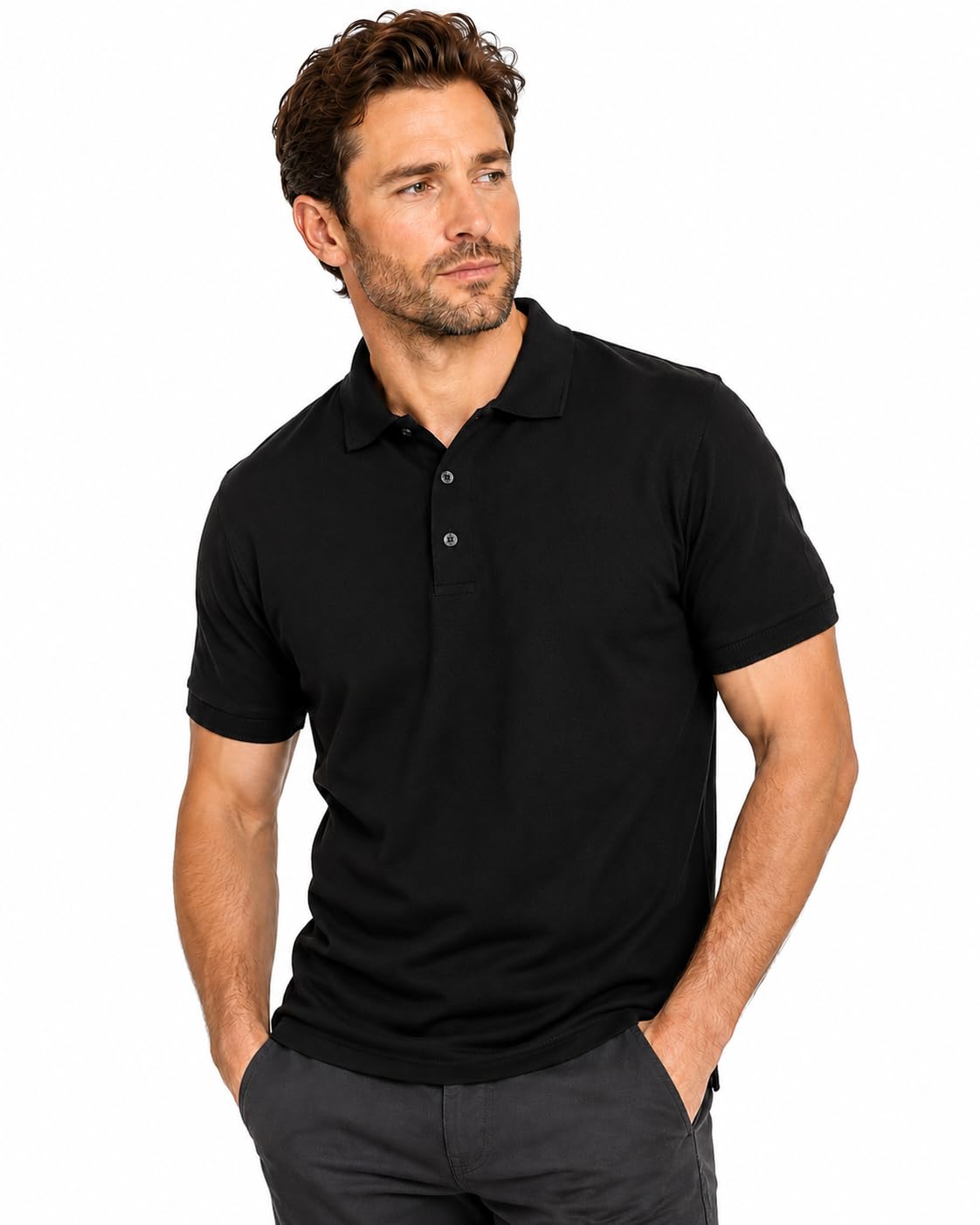 Men Regular fit Polo Neck T Shirt||Half Sleeve Casual Soft & Breathable Everyday Comfortable Wear Button Closer t Shirt for Men-picture-25