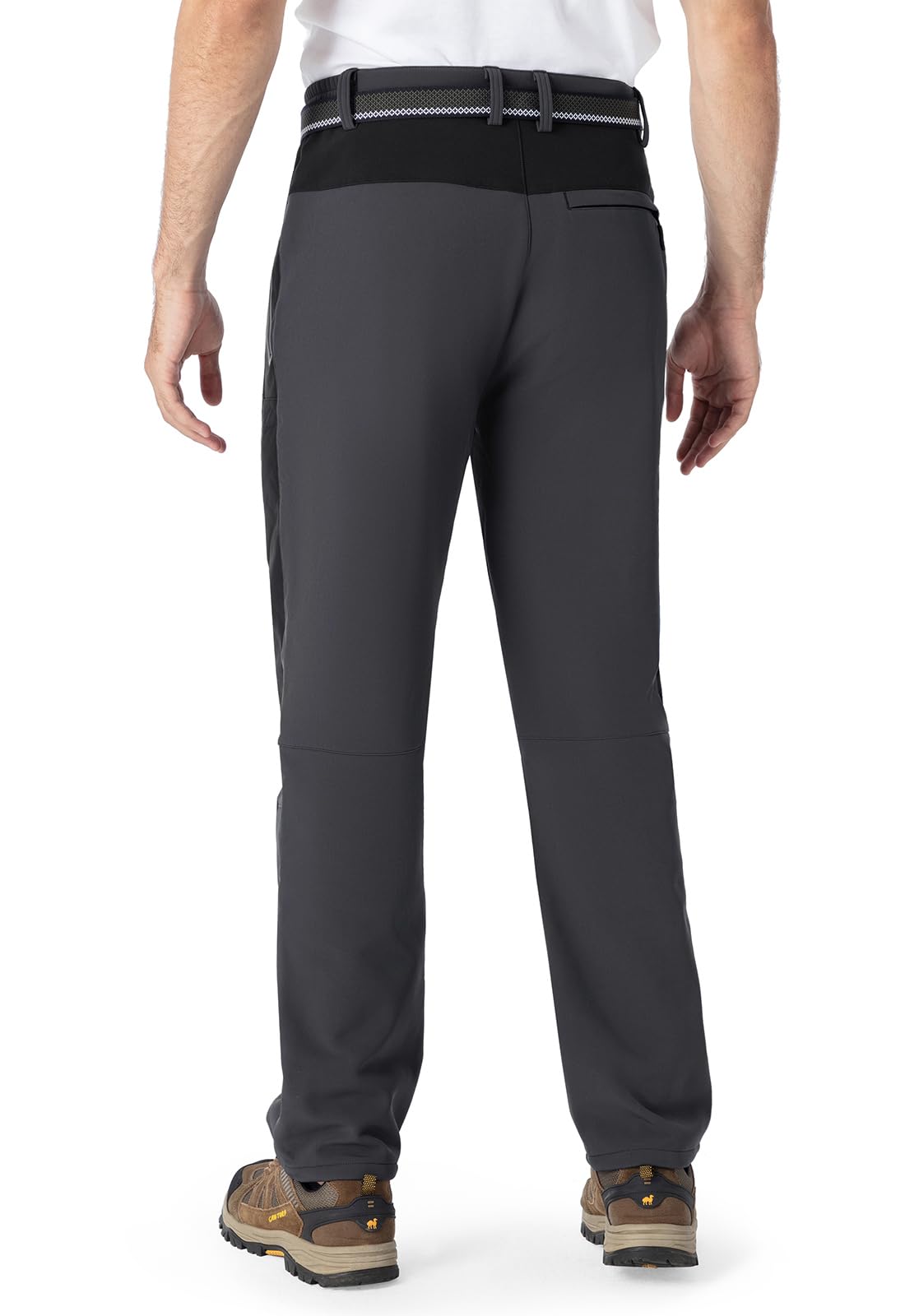 Rdruko Pantaloni da sci da uomo, invernali, impermeabili, in softshell, imbottiti, caldi, per attività all'aria aperta, per snowboard, trekking, per uomini, grigio scuro, 36