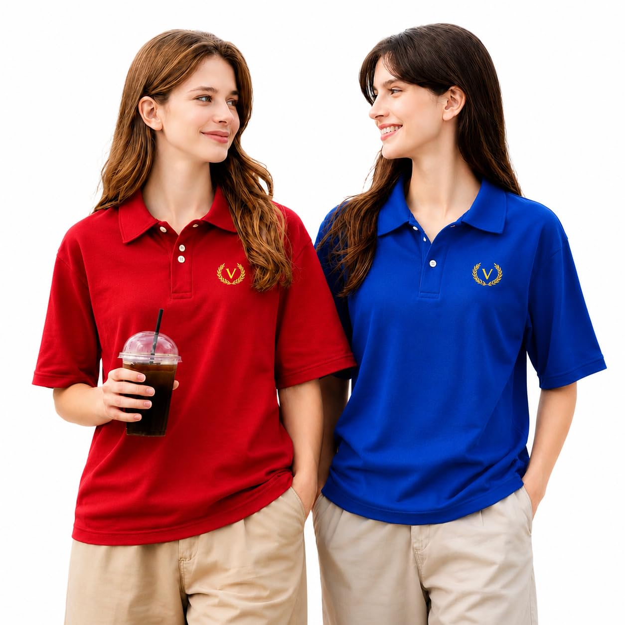 Women's Regular Fit Solid Polo T-Shirt | Cotton Blend | Collared Neck | Half Sleeve Casual Polo Tee (Pack of 2)-MN-476-picture-50