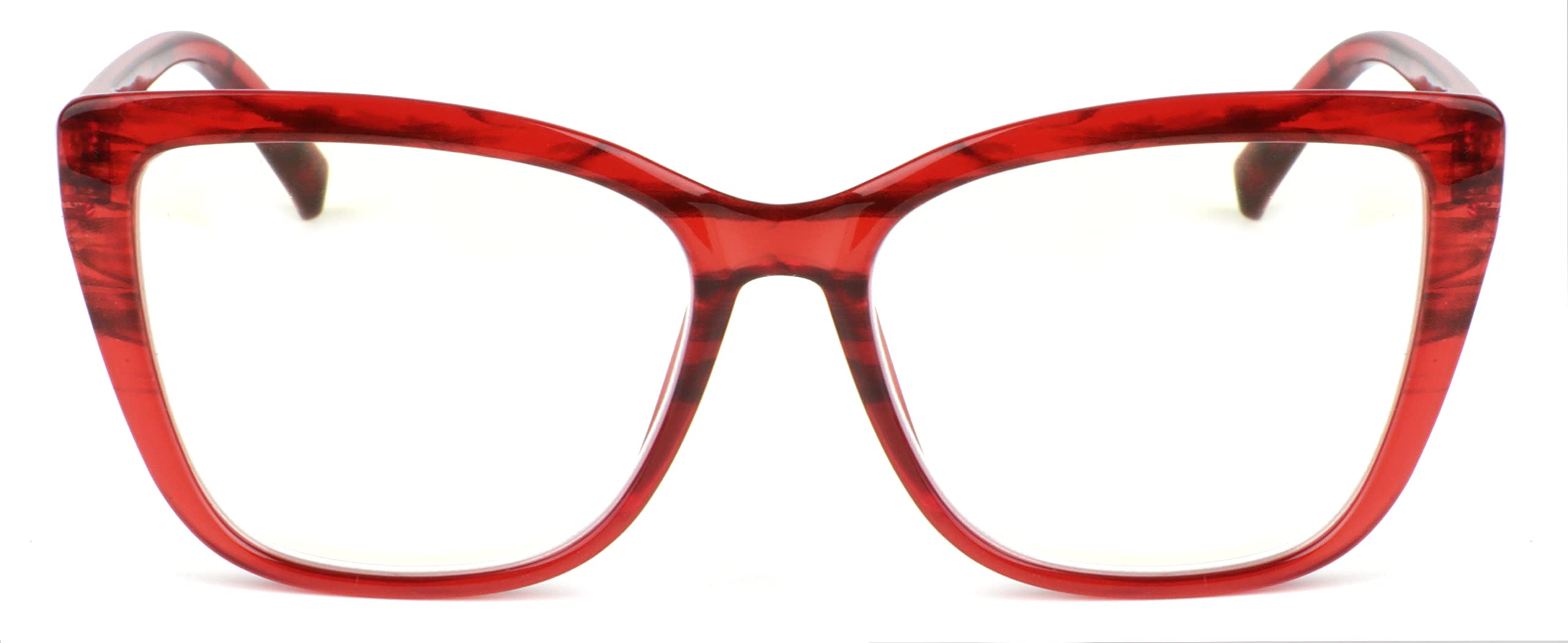 Fads & Fashions Women's Red Cat Eye Funky Retro Reading Glasses With Spring Hinges Dx88 (, 1.5, X)