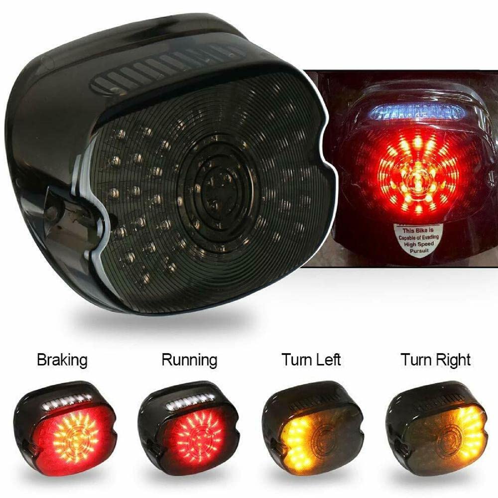 Riloer LED Smoke Tail Brake Light a basso profilo per Harley Dyna Road King glide bright