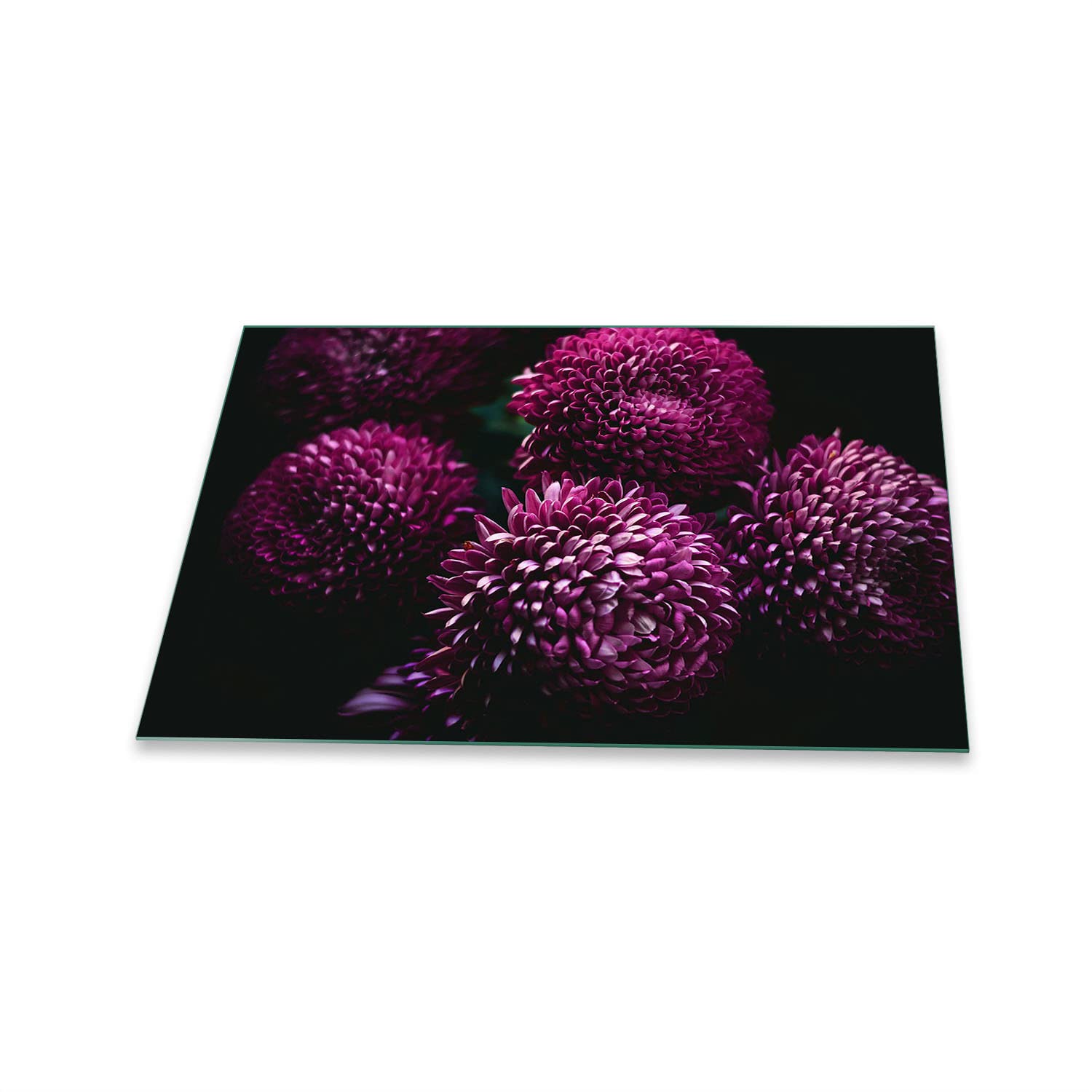 Piastra Copripiano Cottura In Vetro 80x52 Cm, Motivo Floreale Rosa, Multiuso: Protezione E Tagliere