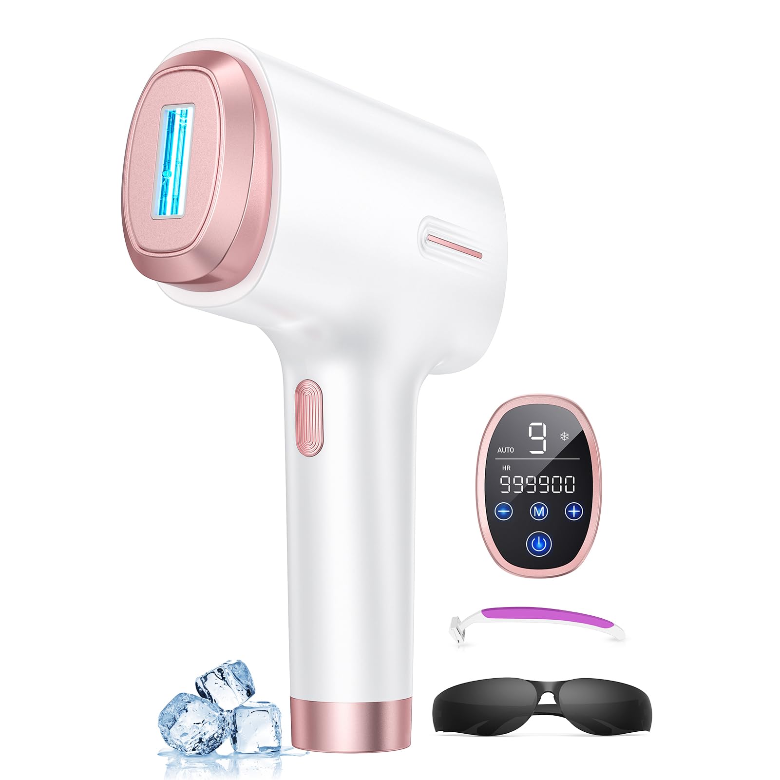 Depiladora Laser Ipl para Mujeres y Hombres | Tecnología de Enfriamiento a 45°F | Energía de 21J | Reducción del Vello del 96% | Uso Profesional en Casa