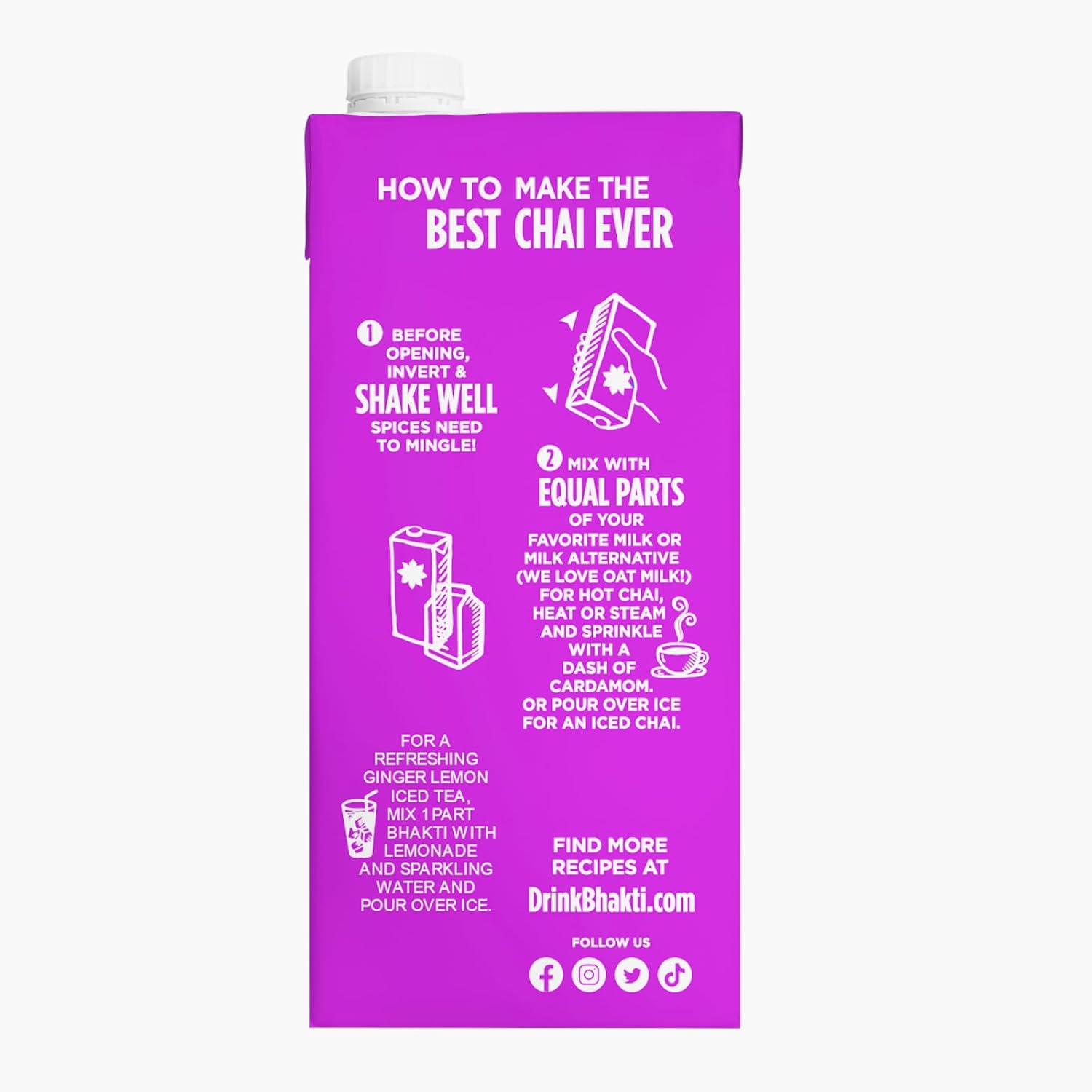 Bhakti Chai Tea Concentrate | Unsweetened Sugar-Free Tea, Fresh Organic Ginger, Black Tea, Spiced, Dairy-Free, Vegan (Pack of 6) (48 Servings)