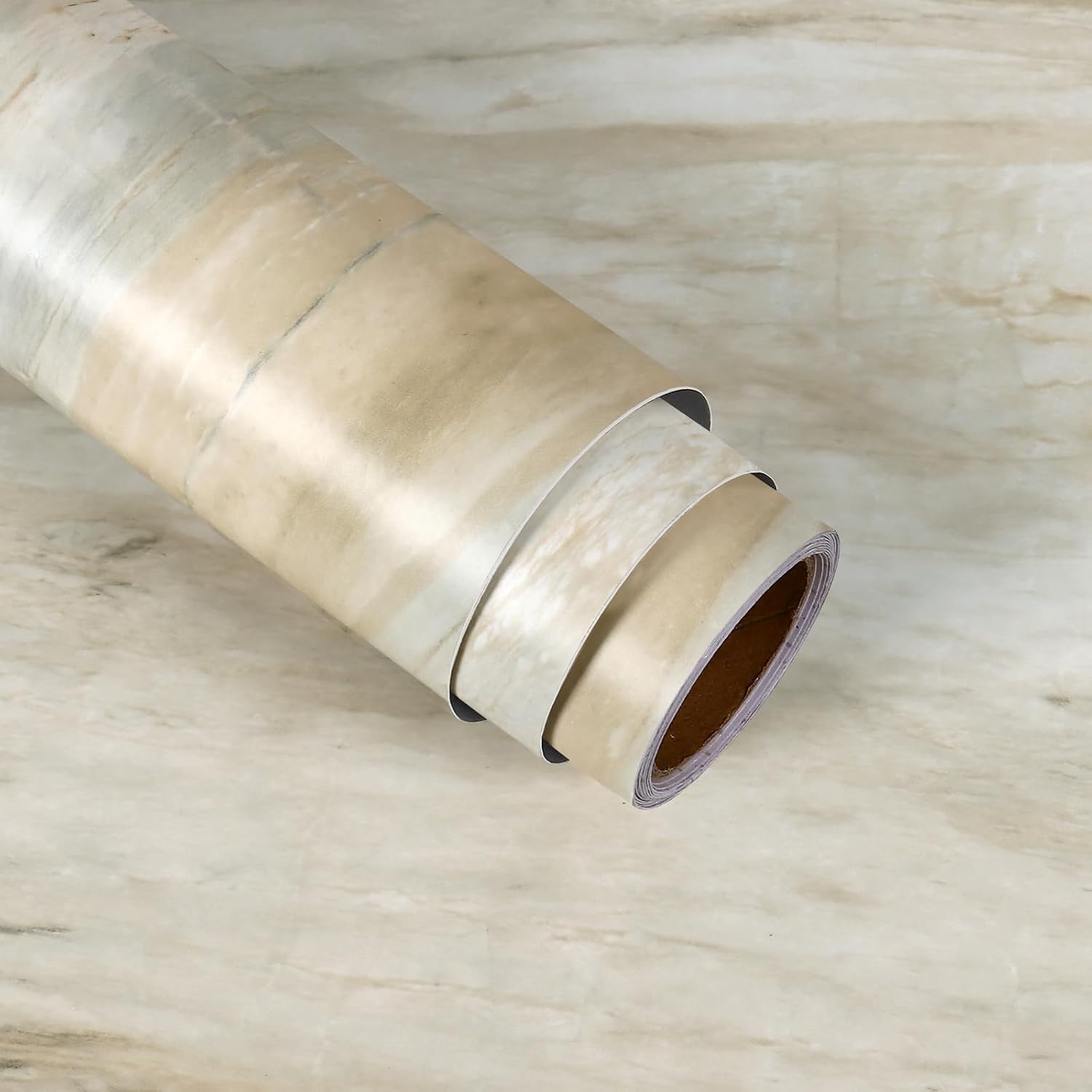 VaryStyle 15.7"x393" Beige Slate Marble Contact Paper for Countertops Waterproof Removable Thick Marble Wallpaper Peel and Stick Counter Top Covers for Kitchen Bathroom Table Cabinets Vinyl Wrap