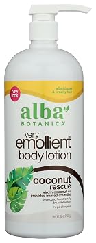 Alba Botanica Very Emollient Body Lotion, Coconut Rescue, 32 oz. Packaging May Vary