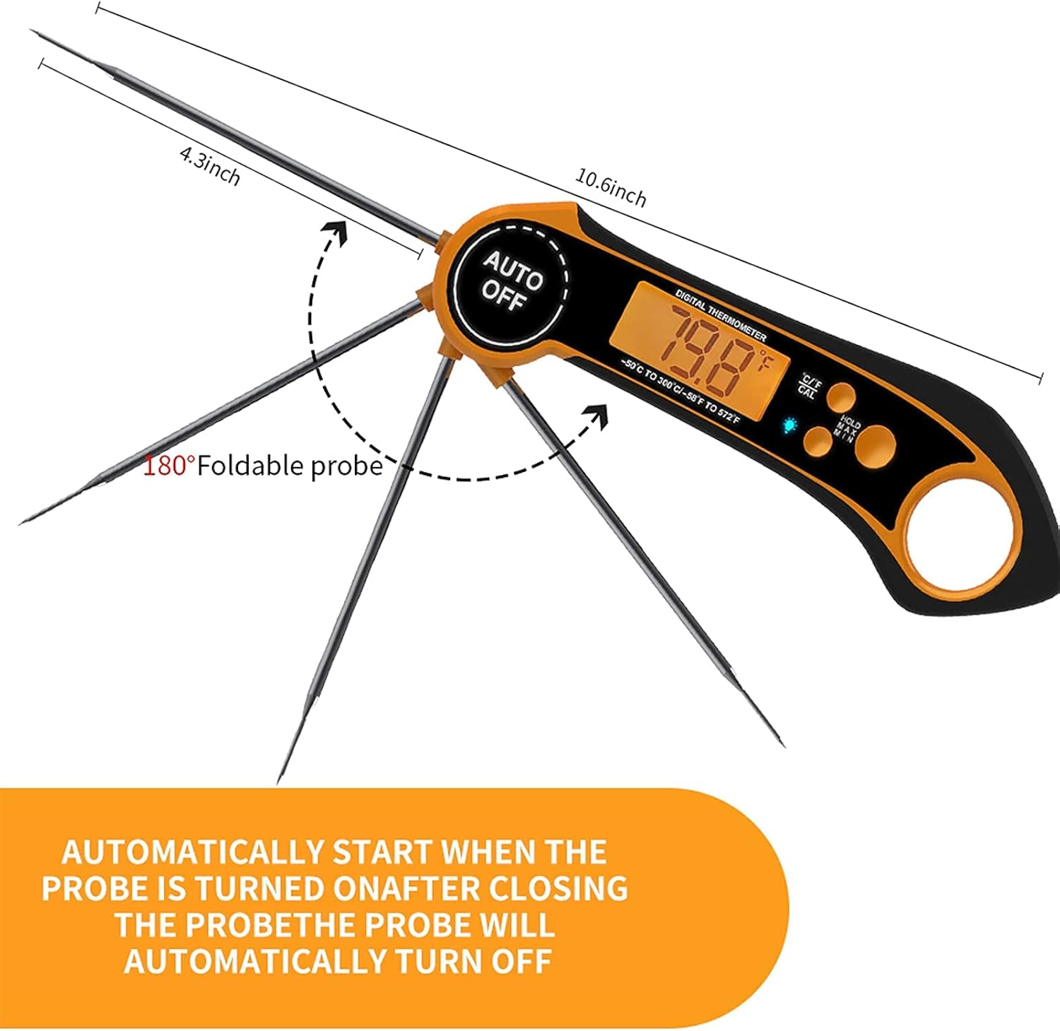 review DREAM HORSE Digital Meat Thermometer with Probe Instant Read Food Thermometer Waterproof Digital Cooking Thermometer Digital Food Probe for Kitchen, Outdoor Grilling and BBQ
