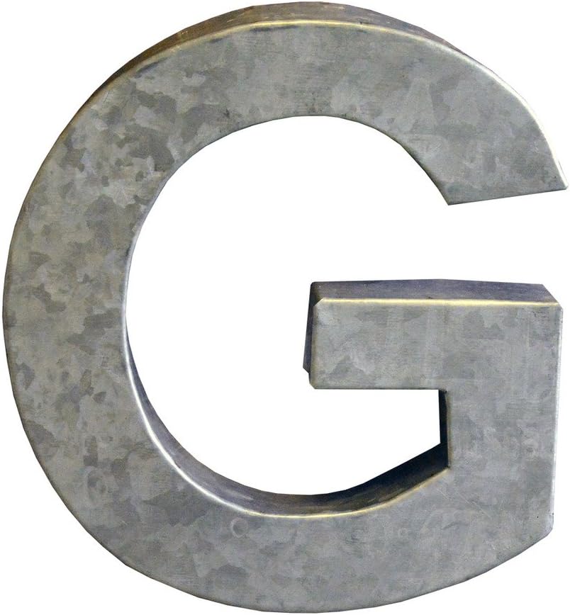 Alphabet Letter G Wall Decor, Zinc