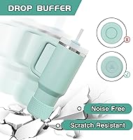 Vista 58 de WUQID Heart Shaped Texture Silicone Boot Compatible with Stanle Quencher H2.0 IceFlow Flip 20oz 30oz 40oz,Hydroo Flask 12-24oz