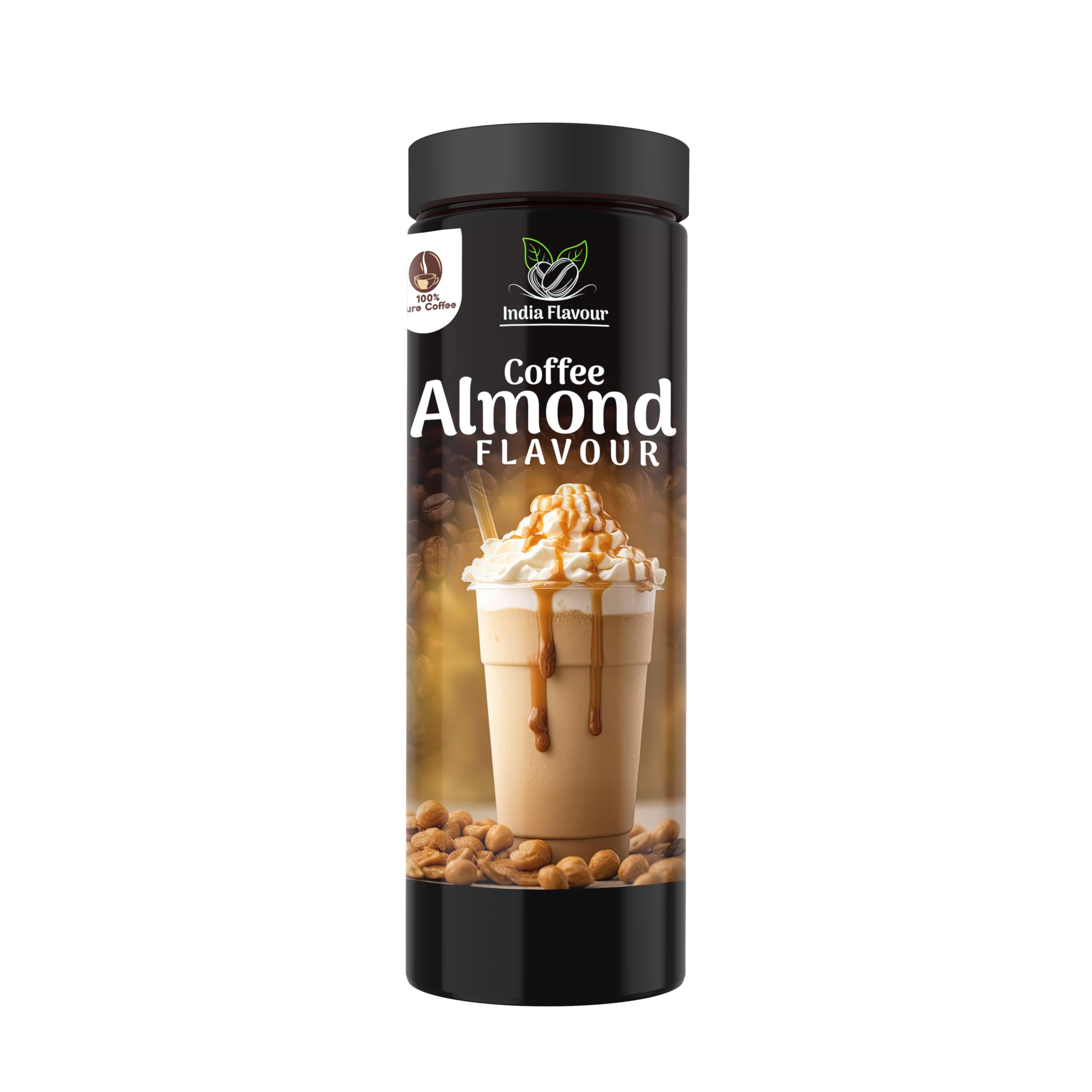 India Flavour Almond Coffee Granule | Nutty Instant Coffee, No Chicory | 200 Gm coffee, 100 Servings,Plastic Bottle