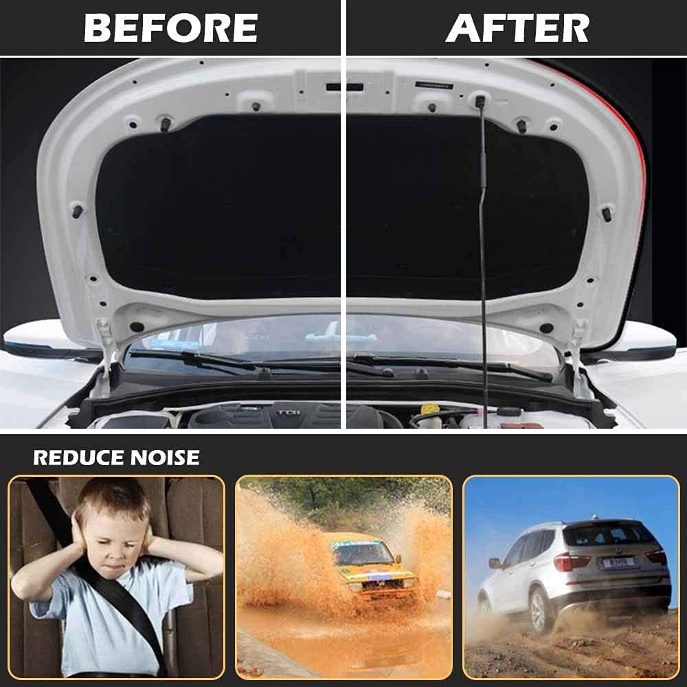 52.4Ft Long Universal Self Adhesive Auto Rubber Weather Draft Seal Strip 51/100 Inch Wide X 1/5 Inch Thick,Weatherstrip for Car Window and Door,Engine Cover(2 Rolls of 26.2 Ft Long)