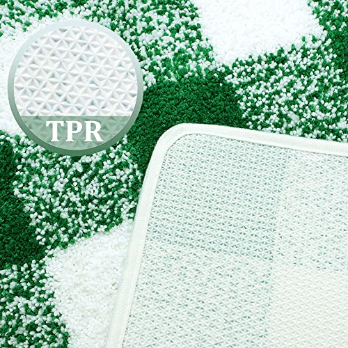 Tapis de salle de bain PiccoCasa 43x61 cm vert en microfibre - 5