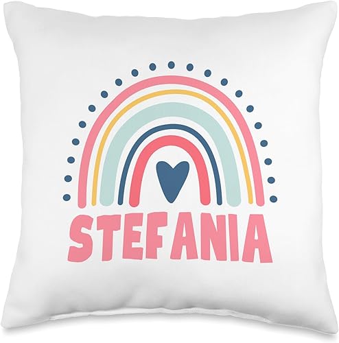 Stefania Name Custom Woman Myth Legend Pink Birthday Party Throw Pillow, 16x16, Multicolor