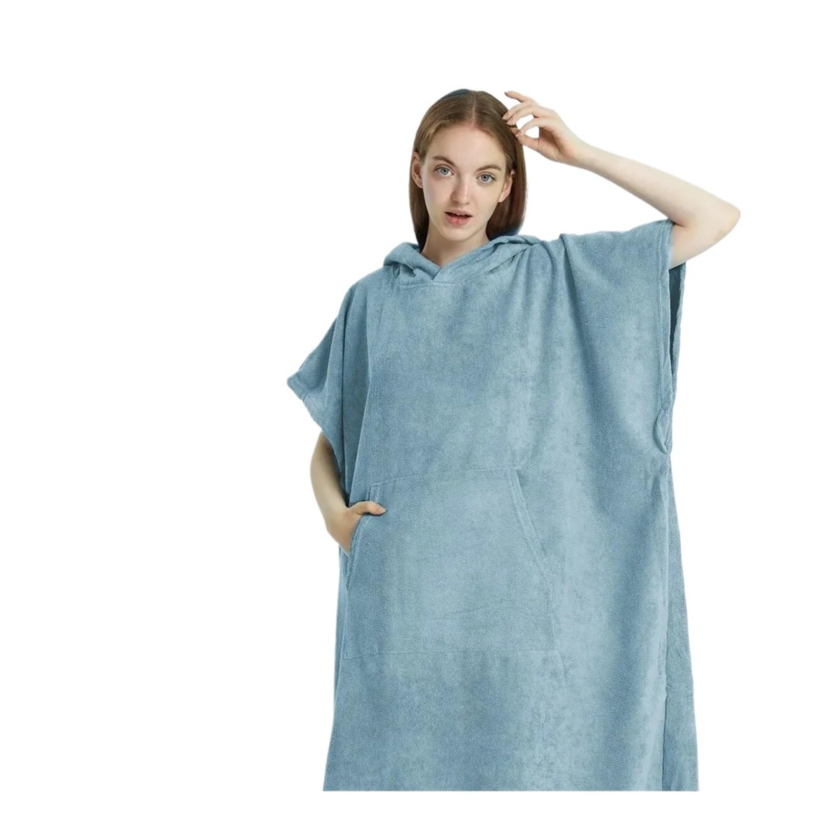 Asciugamano poncho ad asciugatura rapida, accappatoio da spiaggia in microfibra per adulti, poncho per cambio per nuoto ed esercizio fisico