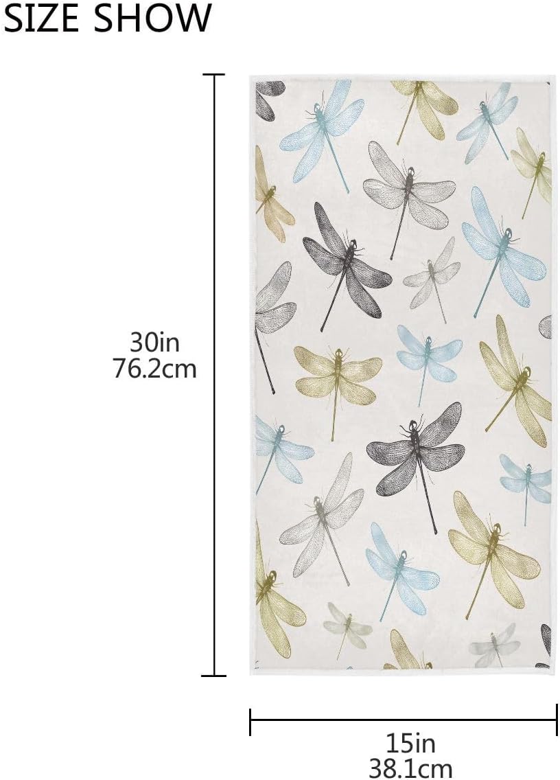 senya Fern Botanical Dragonfly Hand Towel Ultra Soft Luxury Towels for Bathroom 30"x15" image 3
