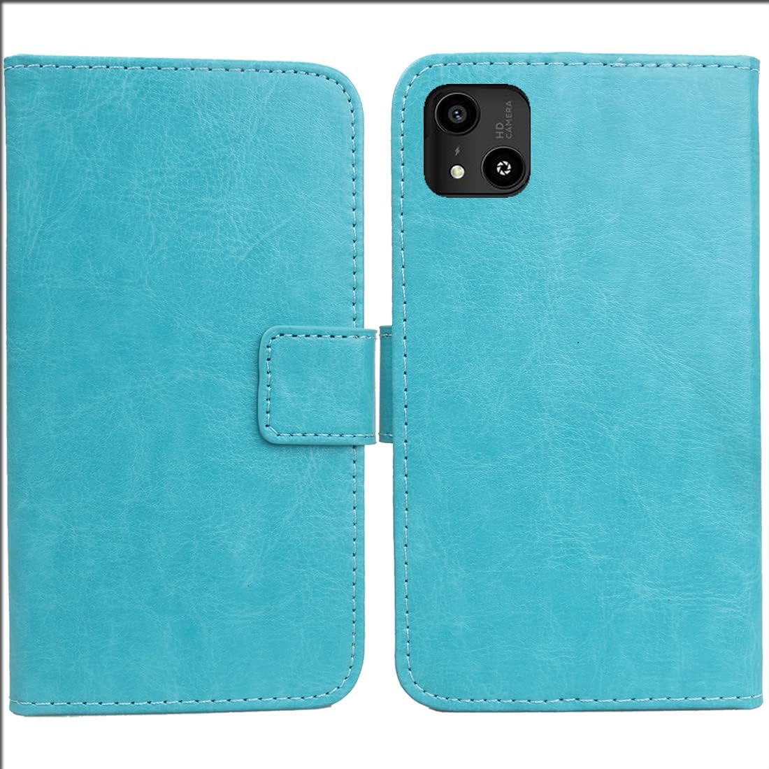 Cuson Blu Custodia in pelle Flip Caso Protettiva Cover Skin Wallet per Doro 1380/1382 2.4