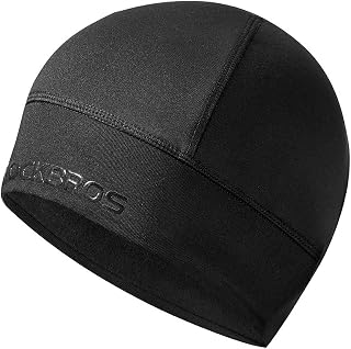 ROCKBROS Skull Cap Helmet Liner for Men Women Thermal Warm Cycling Black Under Helmet Hat Breathable Running Beanie