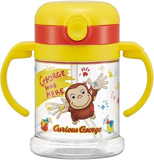 スケーター(Skater) ベビー用 両手ハンドル付き ストローマグ 260ml 折り畳み式 ハンドル おさるのジョージ 対象年齢1才頃から KSHW1N-A
