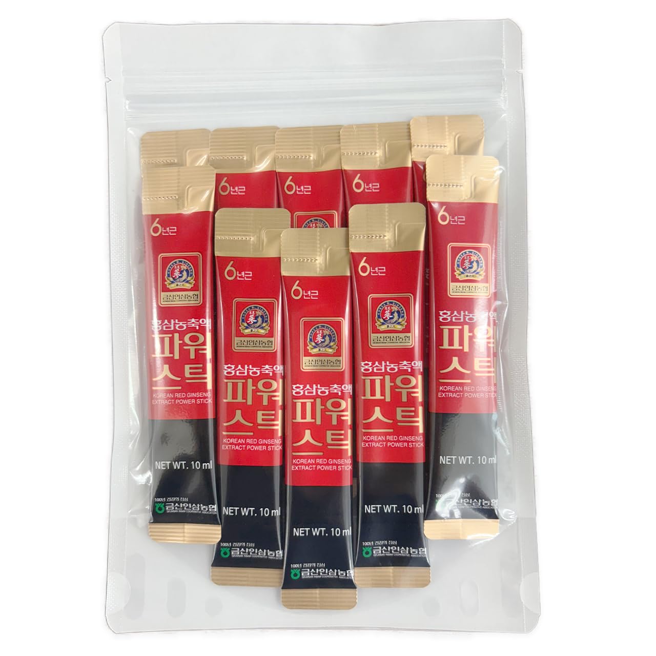 Amazon.co.jp: 6年根・高麗紅参エキスパワースティック 10ml×10本 錦山