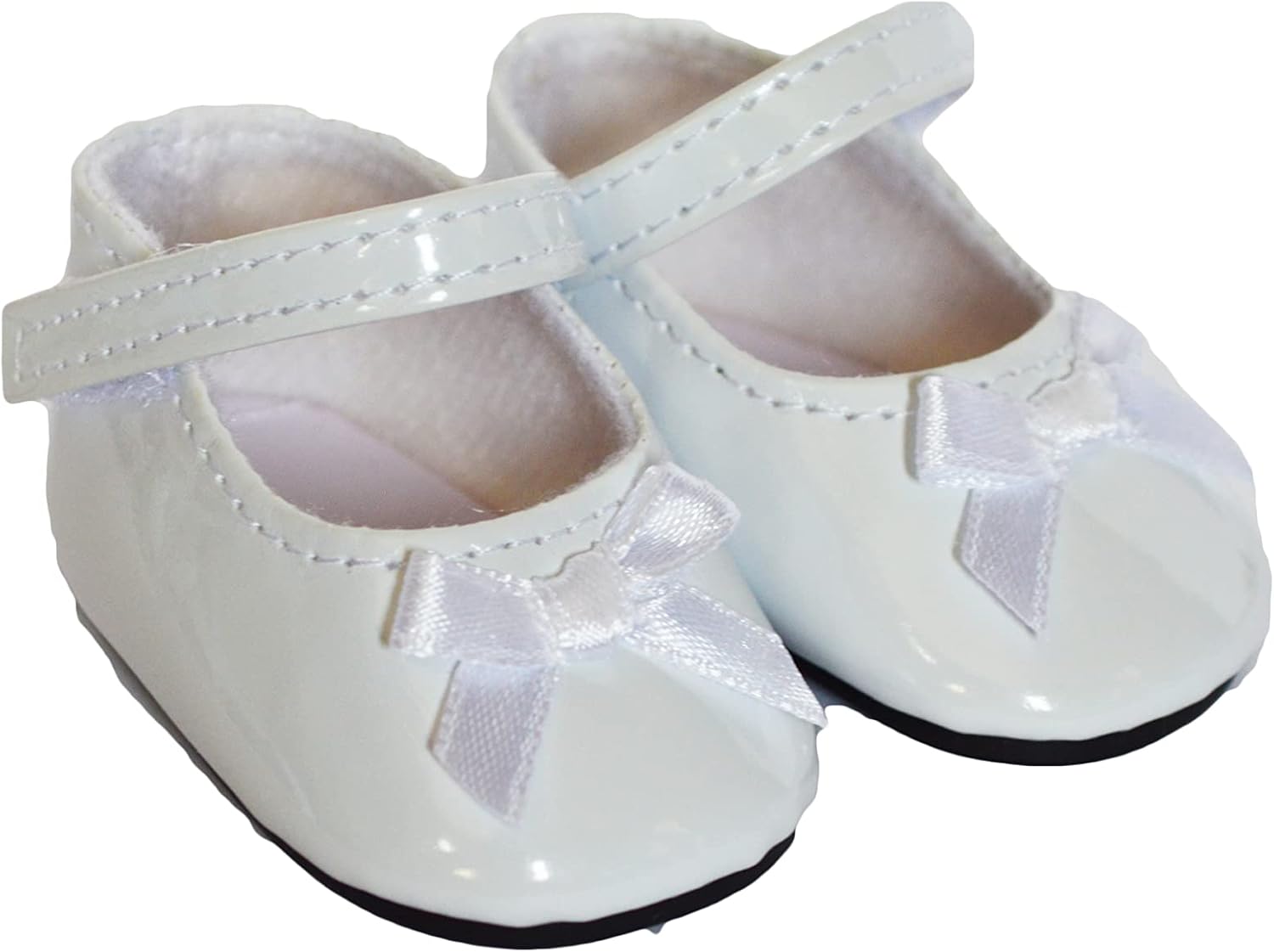 White Bow Mary Janes Fits 18 Inch Girl Dolls and Kennedy and Friends Dolls- 18 Inch Doll Shoes