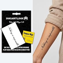 INKARTLINK Quote Temporary Tattoos, Realistic Waterproof Fake Tattoos
