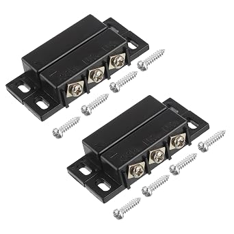 Magnetic Reed Switch Normally Open and Normally Closed NC NO Magnetic Proximity Switch for Door Alarm, Window Safety, DC 5V 12V 24V Light GPS Other Equipment Reed Switch Black, Pack of 2pcs
