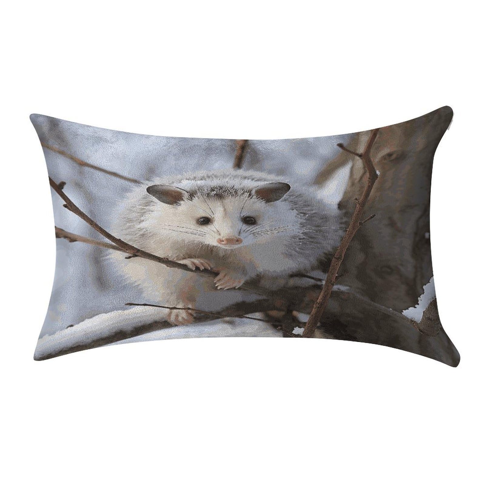 Fekiloot Style Opossum In Snow Pillow Covers Home Decor Pillow Cases