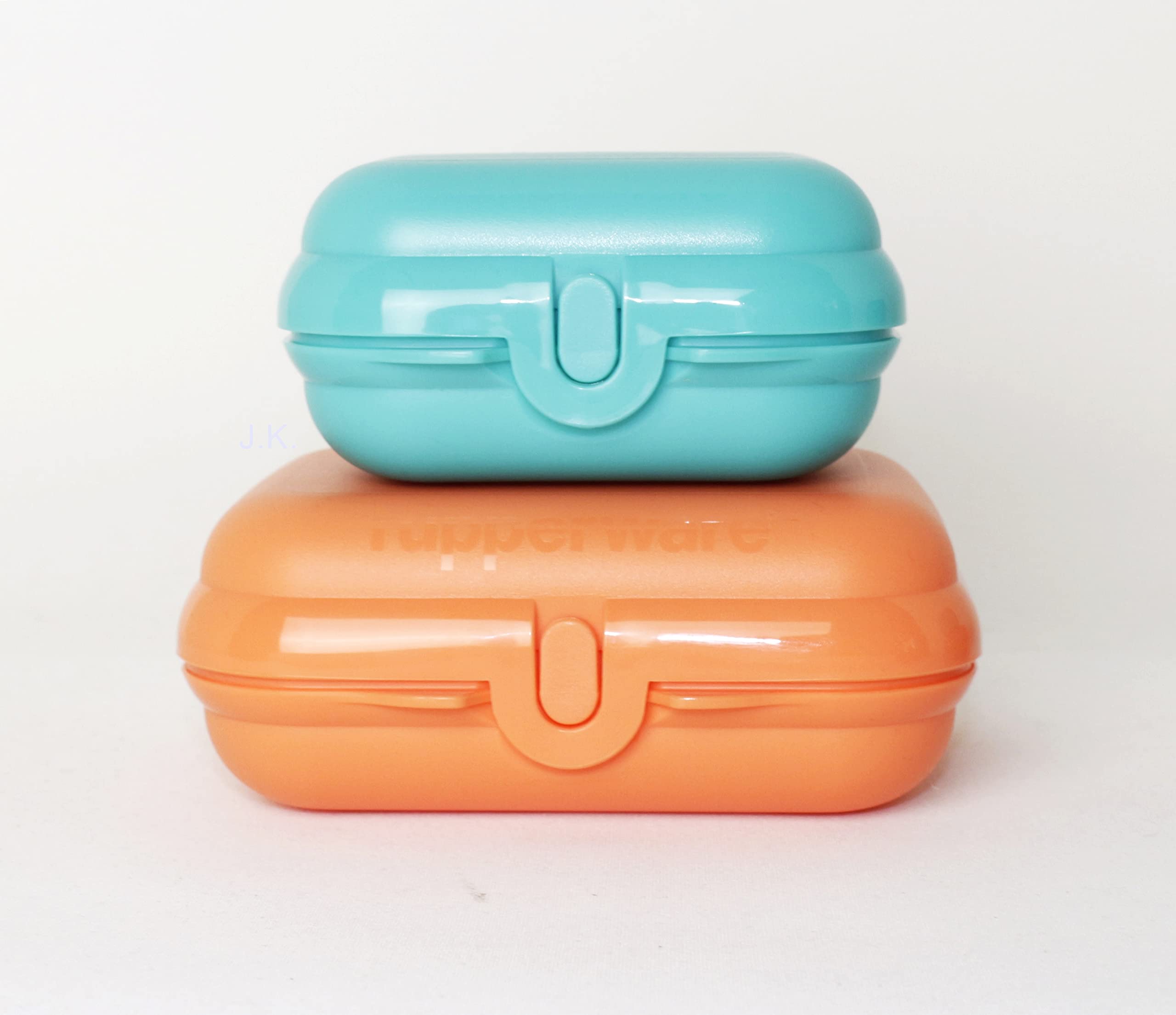 TUPPERWARE Mikrowelle Snackbox, Brotdose, Vesperbox, Lunchbox Twin Set Gr.2 Ziegelrot + Gr.1 Türkis + Joghurtbecher Küche, Haushalt & Wohnen