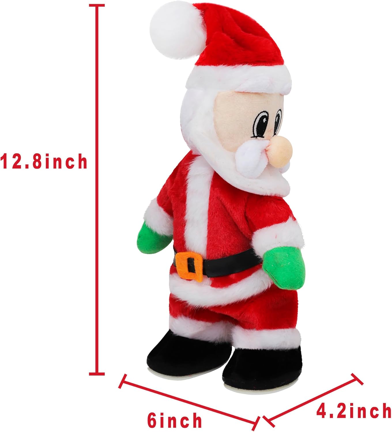 13in Twerking Santa Claus Cute Christmas Ornament Decorations Soft Funny Stuffed Plush Doll Toys Singing Dancing Santa Figure Figurine Home Xmas Ornaments Decor Toys Birthday Gift for Kids Adults