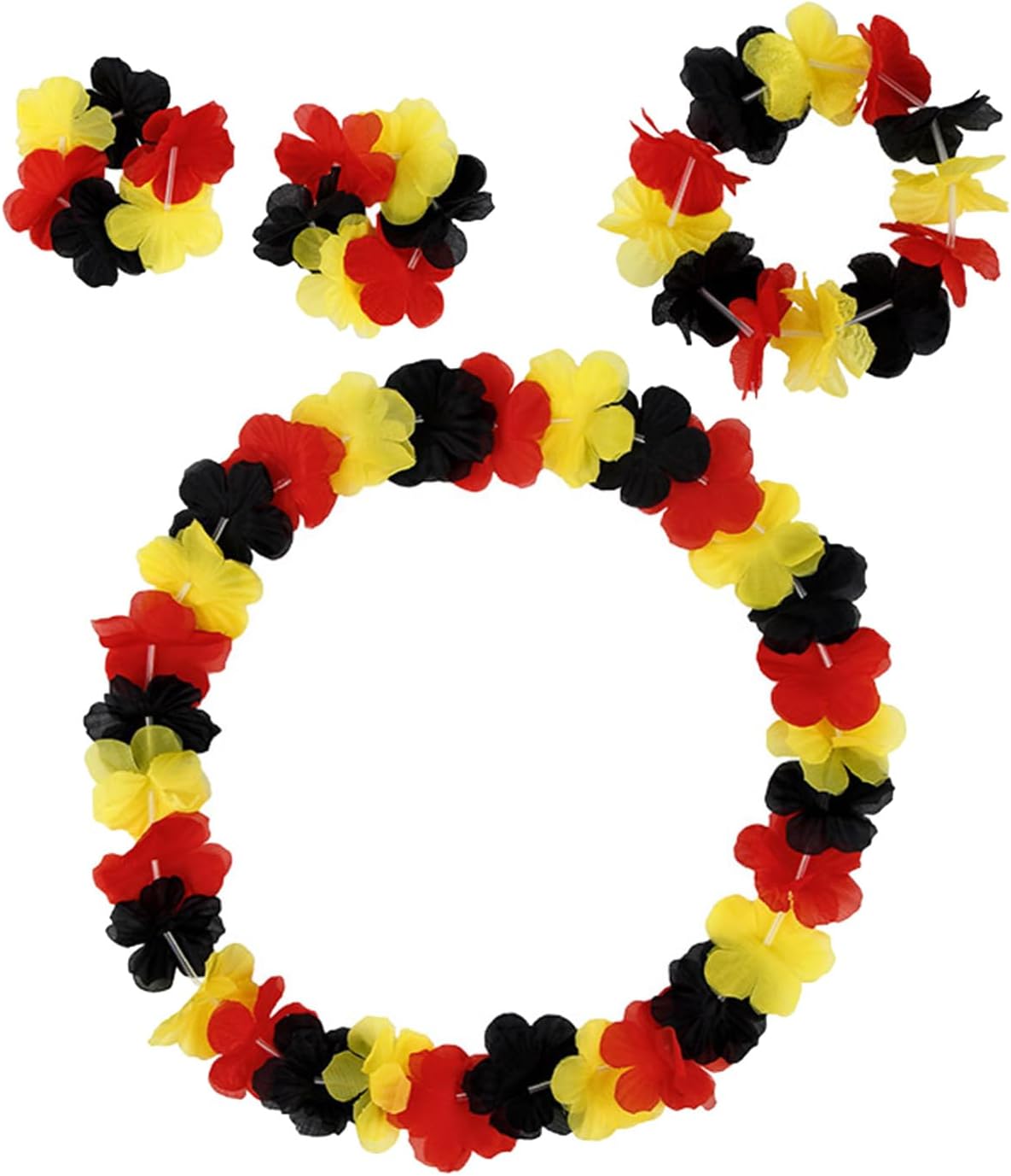 [FIZENK] Germany Color Flower Chain Soccer Stylish Necklace Headband Bracelet for Festival Women Girls Party Accessories