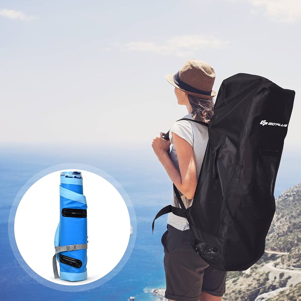 Paddle Board Gonflable GOPLUS 305x76x15 Cm – Kit Complet Avec Sac, Pompe, Pagaie, Laisse, Pour 130 Kg