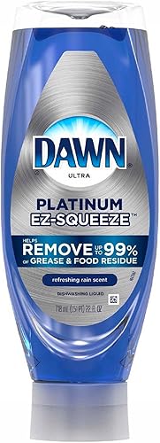 EZ Squeeze Ultra Platinum 4 veces más rápida limpieza de grasa, refrescante aroma a lluvia, líquido para lavar platos, 21.99 onzas líquidas, 1