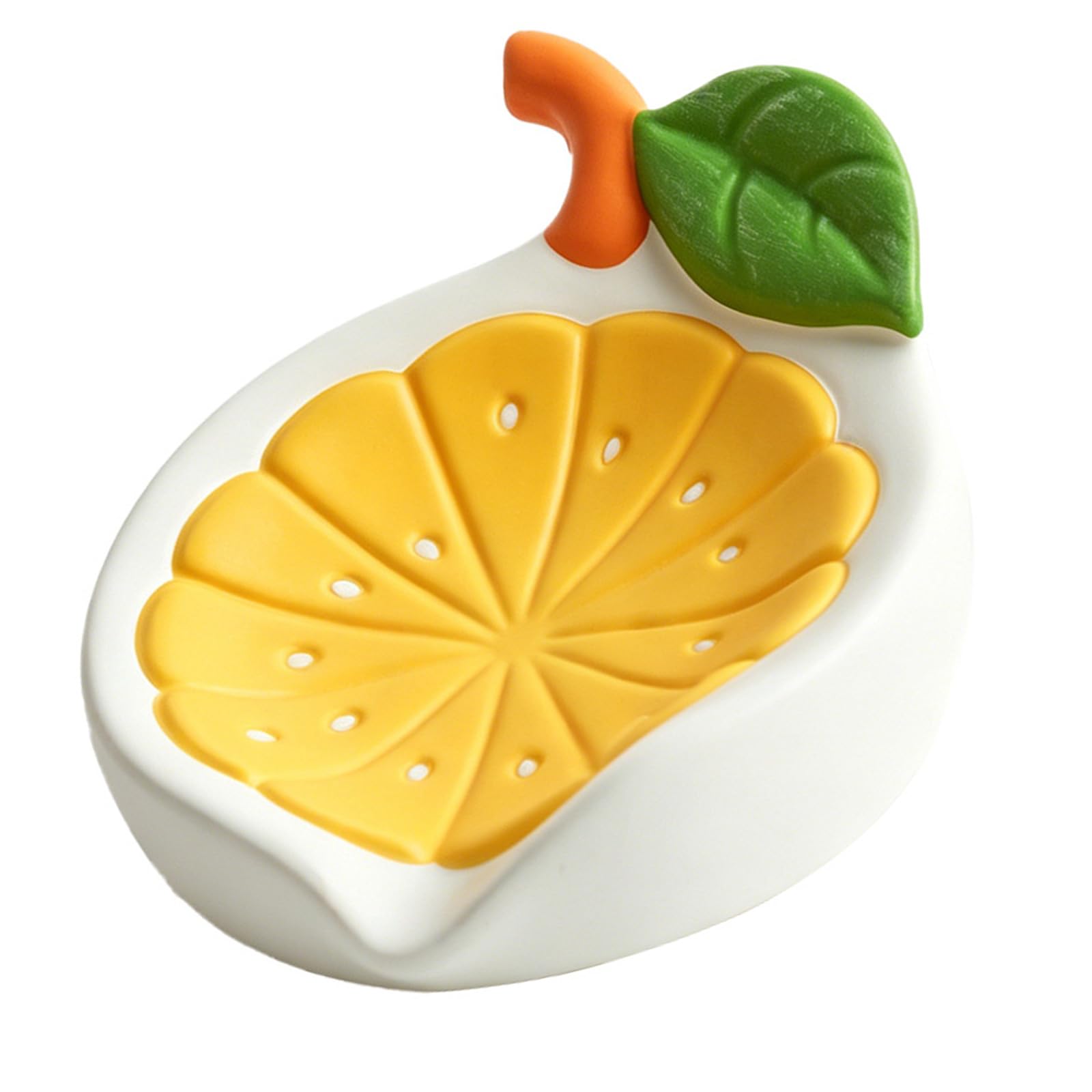 Draining Soap Holder Resin Lemon Soap Tray for Bathroom Countertop, Soaps Saver Tray with Drain Holes, Easy-Clean Finish, and Vanity Appeal Holder Saver Rest Resin Bathroom Sink Vanity Countertop Tidy
